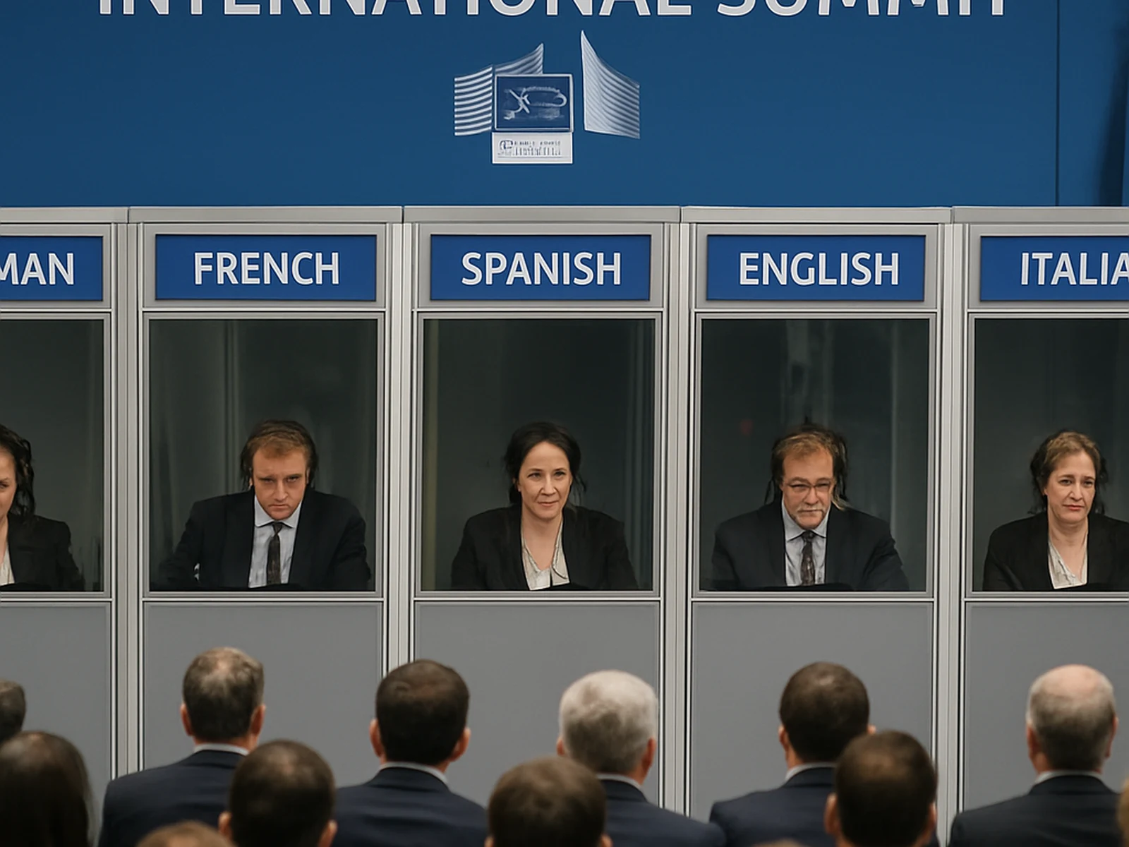 Simultaneous interpretation for EU Commission regulatory summit, Madrid.
